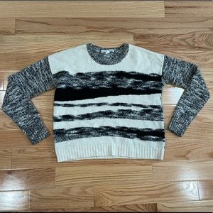 Autumn Cashmere Gray/White Multi Striped Sweater